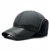 Gorro de Béisbol de Algodón con Protección para los Oídos con Forro Polar de Invierno para Hombres de Mediana Edad y Mayores, Grueso, Cálido, a Prueba de Frío, Cortavientos, Gorro Lei Feng