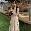 Conjunto de chaleco de gamuza y falda floral, nuevo conjunto de dos piezas de falda larga adelgazante para otoño e invierno, ropa para mujer de talla grande