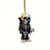 Pingente de Caveira Acrílico 2D Super Legal Ornamento para Pendurar no Carro Pingente de Decoração de Natal Chaveiro de Mochila Decoração de Presente