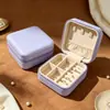 Caja de joyería portátil directa de fábrica con espejo, caja de joyería de lujo de alta gama, caja de almacenamiento de pulsera de cristal, collar, pendientes al por mayor