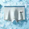 Roupa Íntima Masculina, Malha de Seda Gelo, Novo Estilo de Verão, Fina com Estampa de Desenho Animado, Cuecas Boxer Infantis de Tamanho Médio e Grande, Boxer para Estudantes