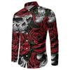 Nueva camisa de hombre europea y americana con estampado de Halloween, de Amazon, eBay y AliExpress, camisa informal personalizada de moda.