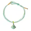 Pulsera Trenzada Multicolor Estilo Nacional con Colgante de Aleación Esmaltada, Ajustable, Accesorio de Mano Estilo Nacional de Paz y Buena Suerte