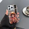 Funda para iPhone 15 con dibujos animados de Luffy, One Piece, Apple 14 Tide 13pro, color plateado