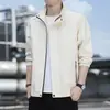 Chaqueta Casual de Negocios para Hombre, Top Deportivo de Moda para Primavera y Otoño, Chaqueta de Béisbol Cortavientos para Exteriores con Cuello Alto de Color Sólido