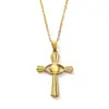 Moda Transfronteriza Europea y Americana Collar de Acero de Titanio con Ojo de Diablo y Cruz Incrustados de Diamantes Cadena para Clavícula Colgante Popular Personalizado para Mujer
