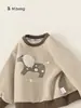 Bangxuan Colección Otoño 2026 Sudadera Infantil Pulóver Lindo para Niños Cuello Redondo Top para Niñas Ropa Infantil Huzhou Zhili