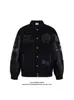 Chaqueta de Béisbol Bordada de Cuero PU de Alta Resistencia Americana para Hombres y Mujeres, Nuevo Diseño Retro Holgado de Otoño e Invierno Chaqueta Versátil