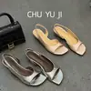 Sandalias de cuña con tira para mujer 2026 nuevo verano, perfectas para combinar con faldas, con hermosa tira trasera y diseño de punta abierta
