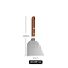 Espátula de Cocina de Acero Inoxidable con Mango de Madera Espátula para Freír Teppanyaki Espátula Ranurada Espátula para Bistec Espátula Triangular Espátula para Pizza Crepas