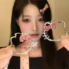 Exquisitos Aretes Largos Florales Estilo Francés para Mujer, Verano Lujo Ligero Estilo Resort de Alta Gama Pinzas para Orejas y Accesorios para Orejas Únicos y Hermosos