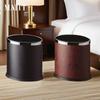 Lixeira de Couro Oval de Grande Capacidade com Injeção Direta para Casa, Hotel, Banheiro, Quarto, Balde Dupla Camada para Quarto