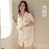 Camisón de verano nuevo para mujer de seda de hielo delgado de manga corta transpirable dulce sexy pijama estilo novio holgado ropa para el hogar
