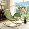Mecedora, sillón reclinable, tamaño adulto, para uso en balcón, para siestas en casa, silla de mimbre, silla para jardín o patio exterior, mecedora de ocio