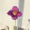 Tulipán Abierto Francés Lujo Ligero Flor de Cabeza Única Tulipán Flor Artificial Decoración Decoración de Sala de Estar Venta al por Mayor