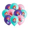 Globos de látex de 12 pulgadas con temática de sirena para cumpleaños infantil.