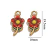 Acero Inoxidable Lindo Flor Colgante Doble Cara Gota de Aceite Accesorios DIY Colgante Pulsera Collar Aretes Accesorios