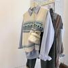 Chaleco de punto jacquard para mujer, ropa exterior de primavera y otoño, camisa apilada, suéter, chaleco, estilo universitario, parte superior interior de otoño e invierno