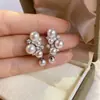 Pendientes de Borla con Racimo de Uvas, Perla y Circonita Estilo Francés para Mujer, Elegantes y Únicos, Pendientes Exquisitos Versátiles, Accesorios de Oreja de Moda
