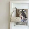 Bolso para Mujer 2026 Estilo Nuevo Bloque de Color Lunares Piel Genuina Cilíndrico Bajo el Brazo Diseño de Nicho Coreano Bolso de Hombro para Viajes Piel de Oveja