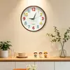 Reloj Silencioso a Prueba de Polvo para el Hogar Sin Taladro Aspecto de Alta Gama Reloj de Pared Sala de Estar Reloj Redondo Colgante de Pared 12 Pulgadas 8 Pulgadas