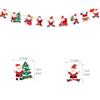 Bandera de Papá Noel de dibujos animados para colgar, banderín de Navidad, decoración para fiesta de Navidad, muñeco de nieve, alce, banderín colorido, flor de papel