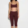 Conjunto de yoga para mujer estilo europeo y americano Chen Shijie con mallas de tres cuartos, espalda hermosa, realza el busto, adecuado para deportes al aire libre y fitness