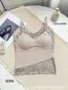 Camisola de encaje con escote en V para mujer, adecuada tanto para llevar por dentro como por fuera, espalda sexy y hermosa, comodidad como una nube, copa fija, lencería de lujo ligero de moda