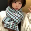 Bufanda de Punto a Cuadros tipo Waffle Estilo Coreano para Mujer Otoño e Invierno Bufanda Cálida de Gama Alta de Nicho