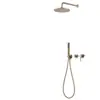 Ducha empotrada de cobre integral color gris plomo para proyecto de hotel, juego oculto de pared, juego de baño de comercio exterior transfronterizo
