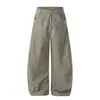 Jia Yi Ku 2026 Nuevos Pantalones Casuales Desestructurados de Cimitarra Lavados con Pedrería Retro Americano Unisex Anchos Sueltos Largos