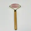Massageador Roller de Jade Natural e Cristal Rosa Multifuncional para Beleza Facial Empurrador Bastão de Bola de Cristal Multifuncional para Corpo Inteiro