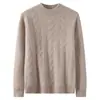 100% Lana Pura Bai Cai Rong Otoño/Invierno Engrosado Cuello Medio Alto Holgado Color Liso Suéter Tejido Casual Capa Base