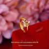 Anel coroa de celebridade da internet japonesa e coreana de ouro de areia do Vietnã, banhado a ouro cobre com micro-incrustações, anel de diamante feminino coroa