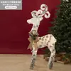 Decoraciones de Muñeco de Nieve Navideño, Adornos que Mejoran la Atmósfera, Escena de Reno Blanco de Peluche Brillante para Nochebuena, Exhibiciones de Ventana