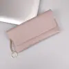 Nova Carteira Longa Feminina Feminina Fina Cor Sólida Versátil Fecho Múltiplos Compartimentos para Cartões Porta-Moedas de Mão Porta-Cartão Bancário