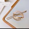 Simples Moderno Internet Celebridade Grampo de Cabelo Elegante Pérola Borla Hairpin Bola Cabeça Metal Cabelo Artefato Super Fada Headwear para Mulheres
