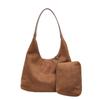 Vintage Soft Suede Bread Bag Feminino 2024 Novo Outono e Inverno Popular Grande Capacidade Bolsa de Ombro Balde Explosivo
