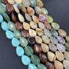 Cuentas sueltas en forma de gota de agua en polvo Ágata de cristal Ojo de tigre Ágata verde Mausoleo del Este agujero recto cuentas de gota de agua accesorios para pulsera collar DIY