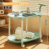 Mesa de centro estilo carrinho creme, sofá criativo, pequena mesa lateral móvel, pequeno apartamento, prateleira de armazenamento com rodas, moderno e simples