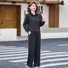 Nuevo Conjunto Casual de Primavera y Otoño para Mujeres de Mediana Edad, Elegante Conjunto de Dos Piezas con Top Holgado de Manga Larga Adelgazante y Pantalones para Madres