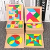 Rompecabezas geométrico con forma de corazón para educación temprana, rompecabezas de formas, colores y gráficos, bloques de construcción educativos para niños, juguetes de jardín de infantes
