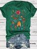 Camiseta de moda transfronteriza europea y americana para mujer, con estampado floral, de verano, nueva camiseta de manga corta para mujer en stock