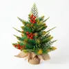 Árvore de Natal Pequena Mista Popular da Amazon com Folhas de Pinheiro 45/60cm Árvore de Natal com Frutas Vermelhas Decoração de Natal