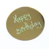 Decoración Acrílica para Cupcakes de Feliz Cumpleaños Redonda Grabada con Láser Decoración de Regalo para Fiesta de Cumpleaños