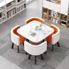 Mesa e Cadeiras Simples Modernas para Negócios e Recepção de Convidados, Mesa Redonda Pequena para Lanchonete de Chá com Leite, Mesa de Jantar