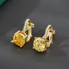 Amazon joyería transfronteriza temperamento moda cobre incrustado circonita de color clip para oreja tendencia pendientes todo a juego para mujer pendientes pendientes