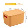 Caja de almacenamiento de plástico color Morandi caja de almacenamiento para armario ropa interior pantimedias caja de almacenamiento para snacks juguetes con tapa caja de almacenamiento