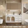 Lavabo pastoral simple estilo francés y combinación de mueble de baño, mueble de lavabo de baño integrado