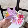 3 Cabezas de Flor de Lirio de Película, Flores Artificiales Altamente Realistas para Tocados de Boda, Fabricación de Coronas, Decoración de Arreglos Florales, Venta al por Mayor, Transfronterizo